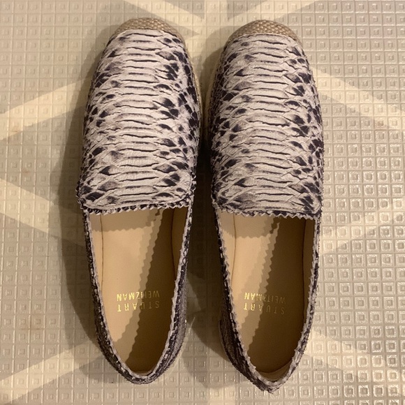 Stuart Weitzman Natural Buck Molorru Snake Print Sneaker Shoes - Picture 1 of 5